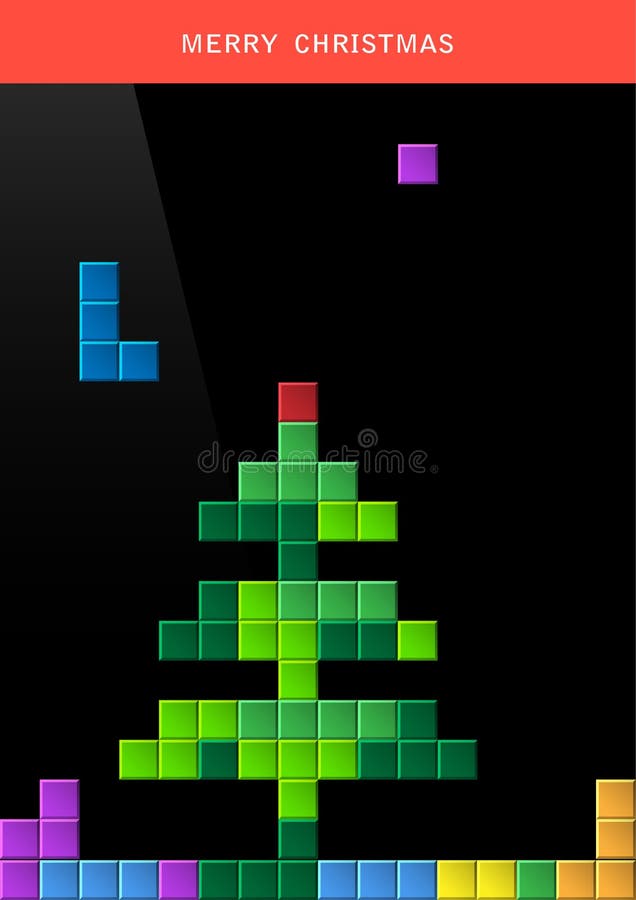 Albero di Natale sullo schermo di computer del gioco illustrazione vettoriale