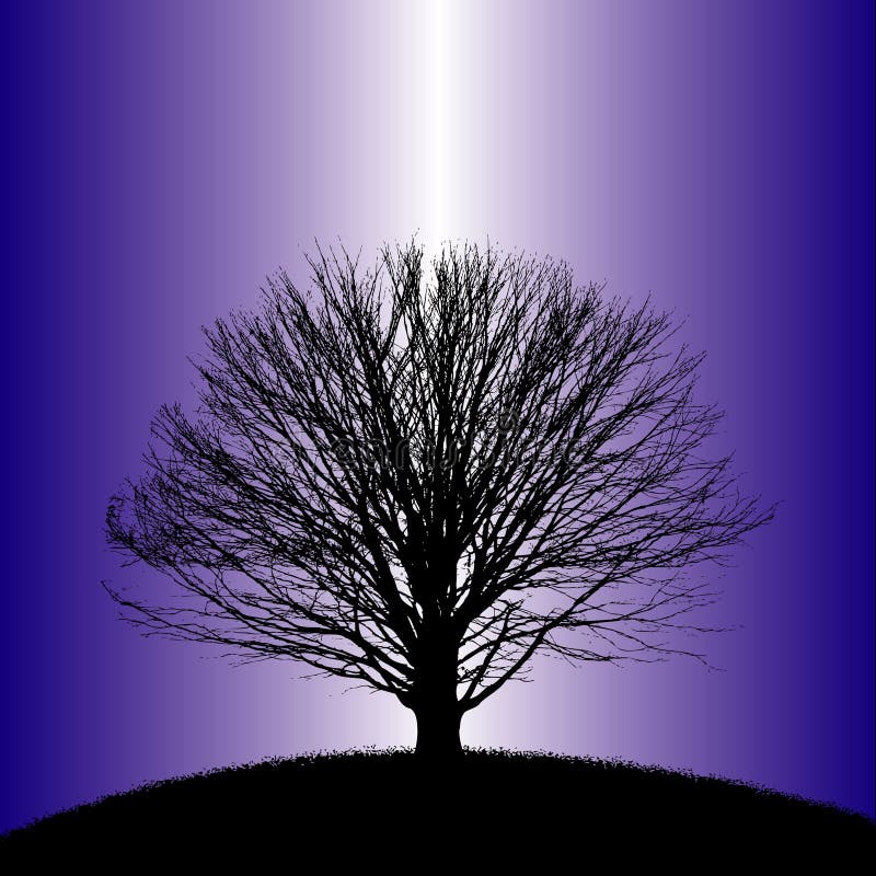 Albero e raggio luminoso illustrazione di stock