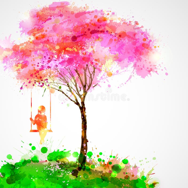 Albero sbocciante illustrazione di stock Albero sbocciante illustrazione di stock