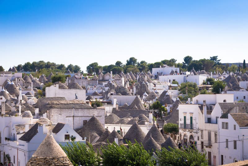 Alberobello, ITALIË - Trulli Di Alberobello, Unesco-erfenisplaats royalty-vrije stock fotografie Alberobello, ITALIË - Trulli Di Alberobello, Unesco-erfenisplaats royalty-vrije stock fotografie