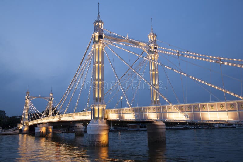Albert Bridge; Chelsea; London. Albert Bridge (1873); Chelsea; London; England; UK illuminated at night stock photos Albert Bridge; Chelsea; London. Albert Bridge (1873); Chelsea; London; England; UK illuminated at night stock photos
