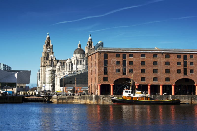 Albert Dock and Liver Buildings Liverpool UK. Albert Dock and Liver Buildings Liverpool UK