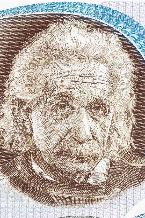 Albert Einstein portrait from Israeli money - pounds