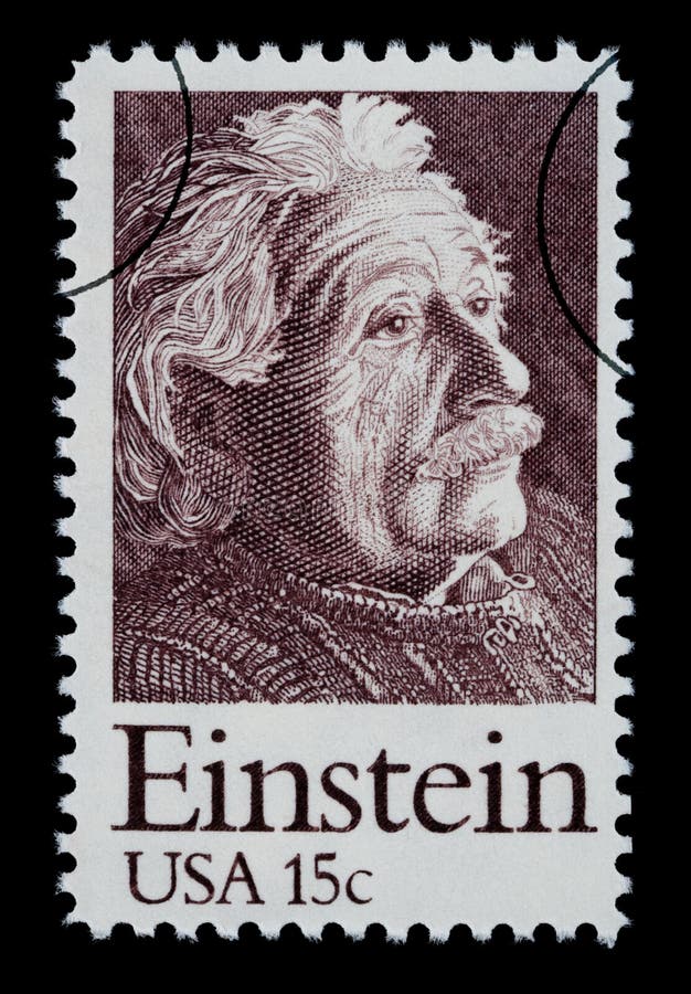 Albert Einstein Postage Stamp royalty free illustration