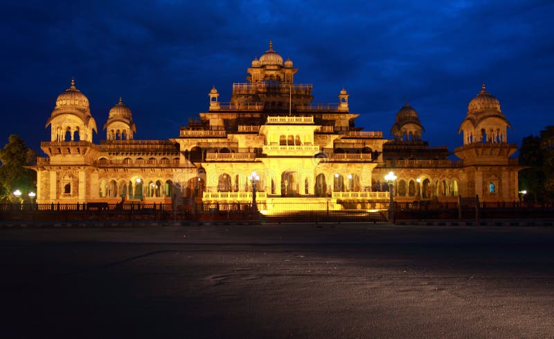 Albert Hall Museum At Night. photos libres de droits Albert Hall Museum At Night. photos libres de droits