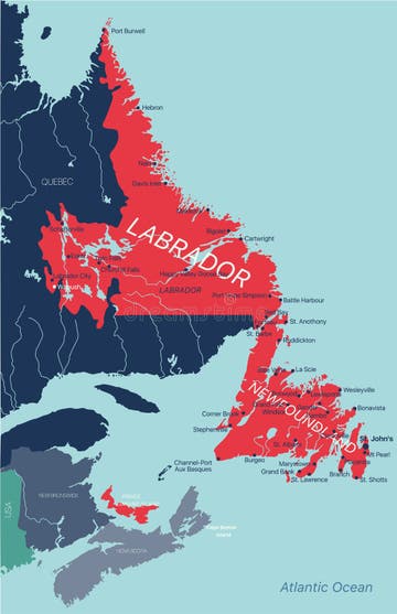 Maine Canada Map Stock Illustrations – 170 Maine Canada Map Stock
