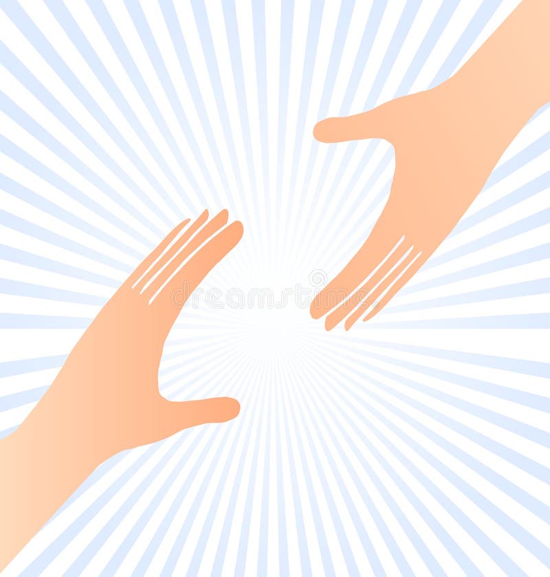 Vector illustration of hands reaching each other, related to help, support and social issues. Vector illustration of hands reaching each other, related to help, support and social issues