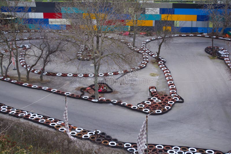 Alcantarilla de Gocart Pista de la ruta de Karting fotografía de archivo Alcantarilla de Gocart Pista de la ruta de Karting fotografía de archivo