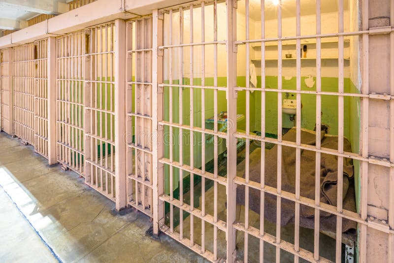 San Francisco, California, United States - August 14, 2016: interior of Alcatraz prison upper cells. Popular tourist attraction in San Francisco. Alcatraz is an historical site and landmark. San Francisco, California, United States - August 14, 2016: interior of Alcatraz prison upper cells. Popular tourist attraction in San Francisco. Alcatraz is an historical site and landmark.