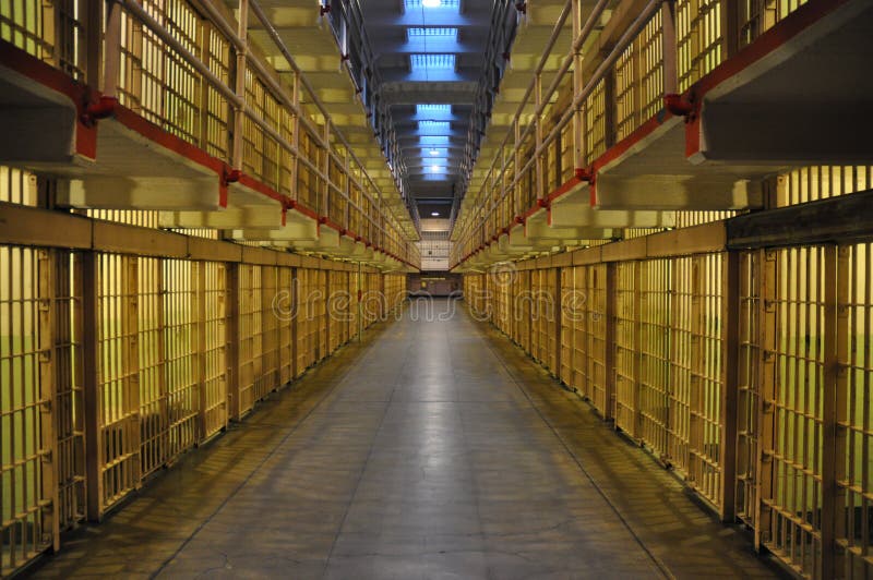 Inside the Alcatraz Prison at dusk. Inside the Alcatraz Prison at dusk.