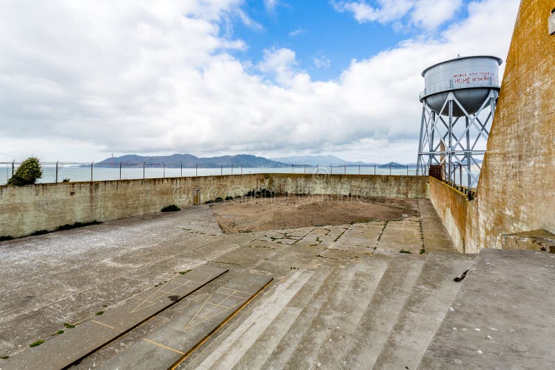 Alcatraz Exercise yard stock photos Alcatraz Exercise yard stock photos