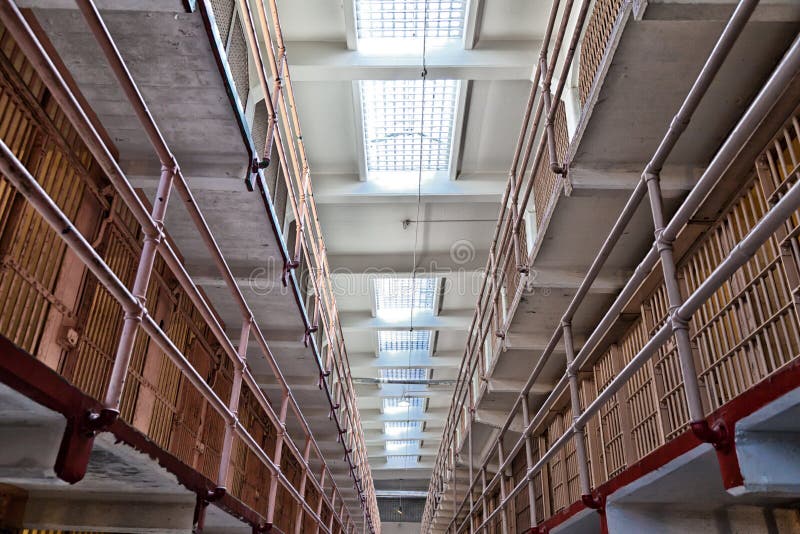 A view inside of Alcatraz prison showing the cell block. A view inside of Alcatraz prison showing the cell block.