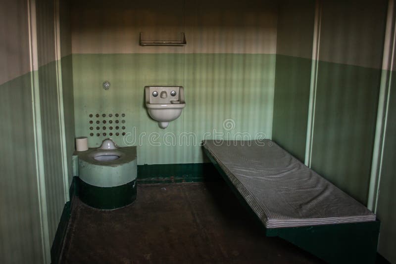 Photo of inside of a cell at Alcatraz Prison in San Francisco, CA. Photo of inside of a cell at Alcatraz Prison in San Francisco, CA.