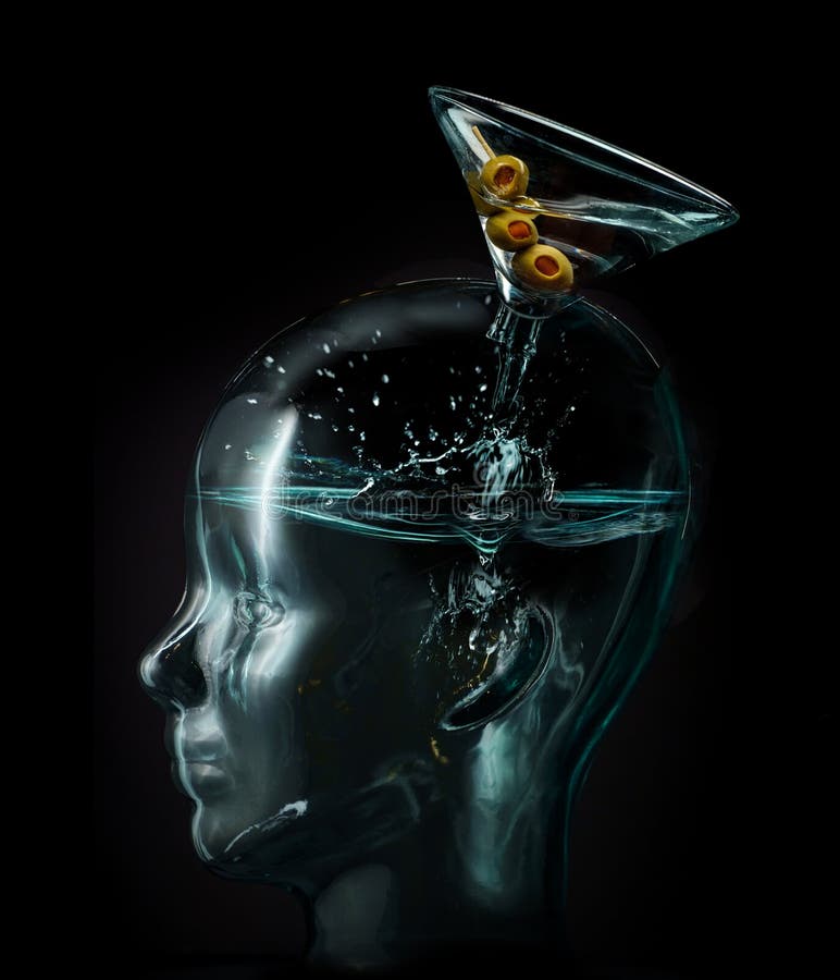 Alcoh?lico Martini Brain Addiction ilustración del vector Alcoh?lico Martini Brain Addiction ilustración del vector