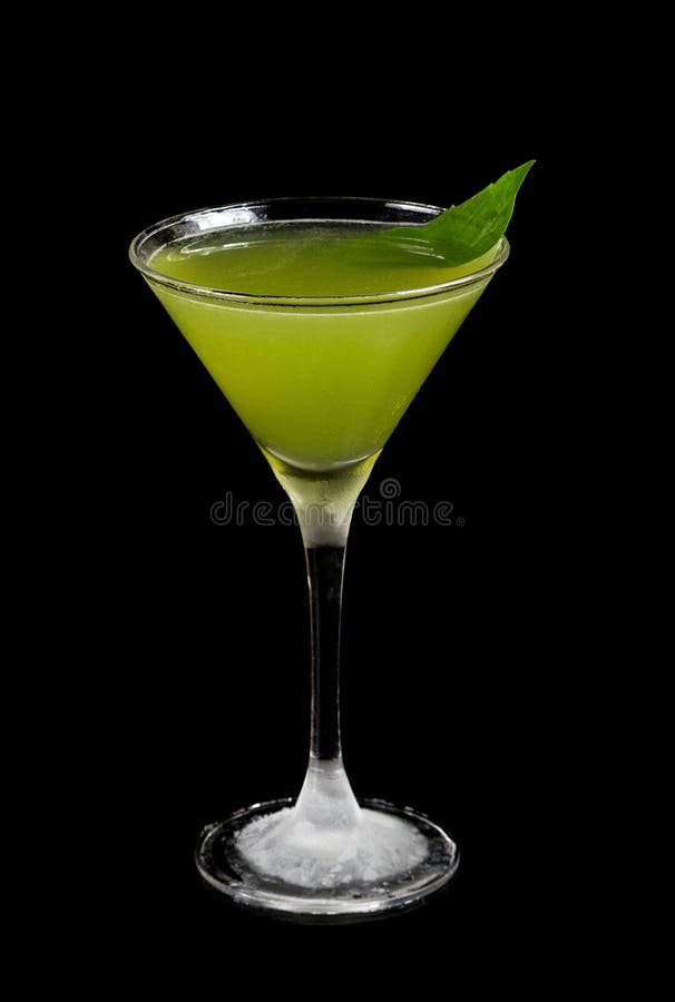 Alcohol Cocktail in Glass on Black Background Stock Photo Image of