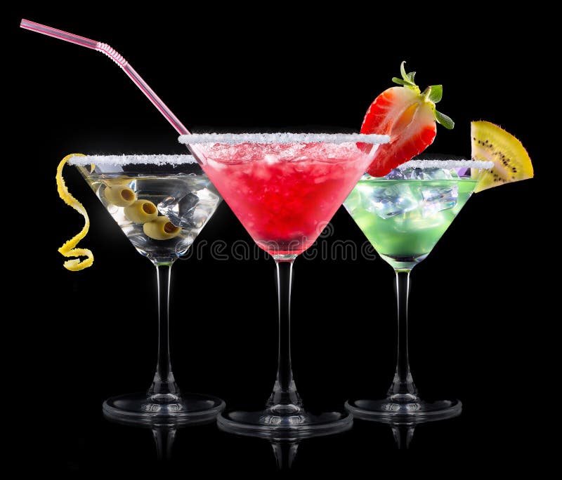 Most Popular Alcoholic Cocktail Drinks Stock Image Image of green