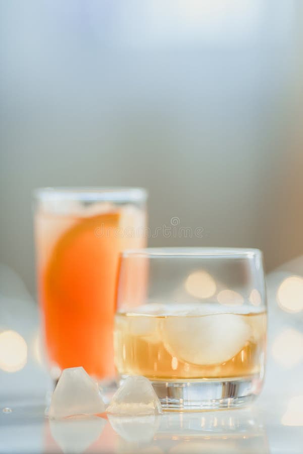 Alcohol Drinks on Light Background Stock Image Image of light