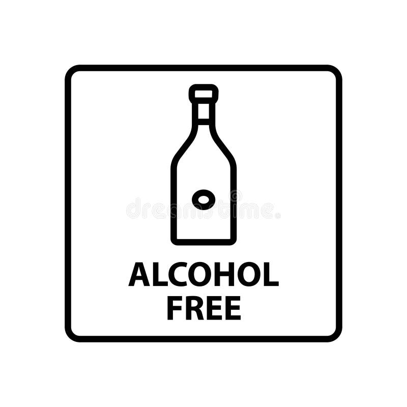Alcohol free icon Logo symbol outline set stock illustration