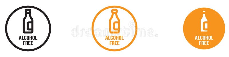 Alcohol-Free Beverage Icon for Non-Alcoholic Drinks stock illustration