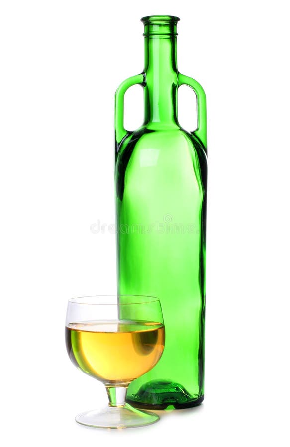 Alcohol glasses on bottle stock photo. Image of alcohol 23536488