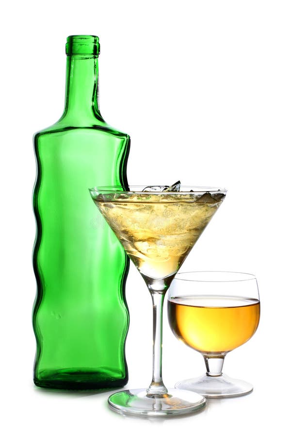 Alcohol Glasses and Ice on Bottle Stock Photo Image of luxury