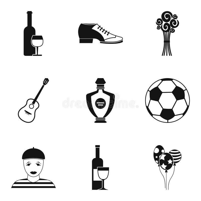 Alcohol insanity icons set, simple style