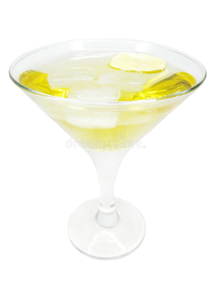 Alcohol liqueur cocktail with lemon