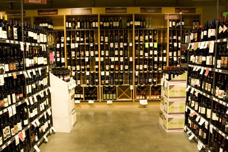 Alcohol store royalty free stock photos