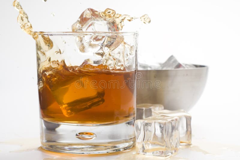 Alcoholic Beverage Whith Ice Cubes Stock Image Image of movement