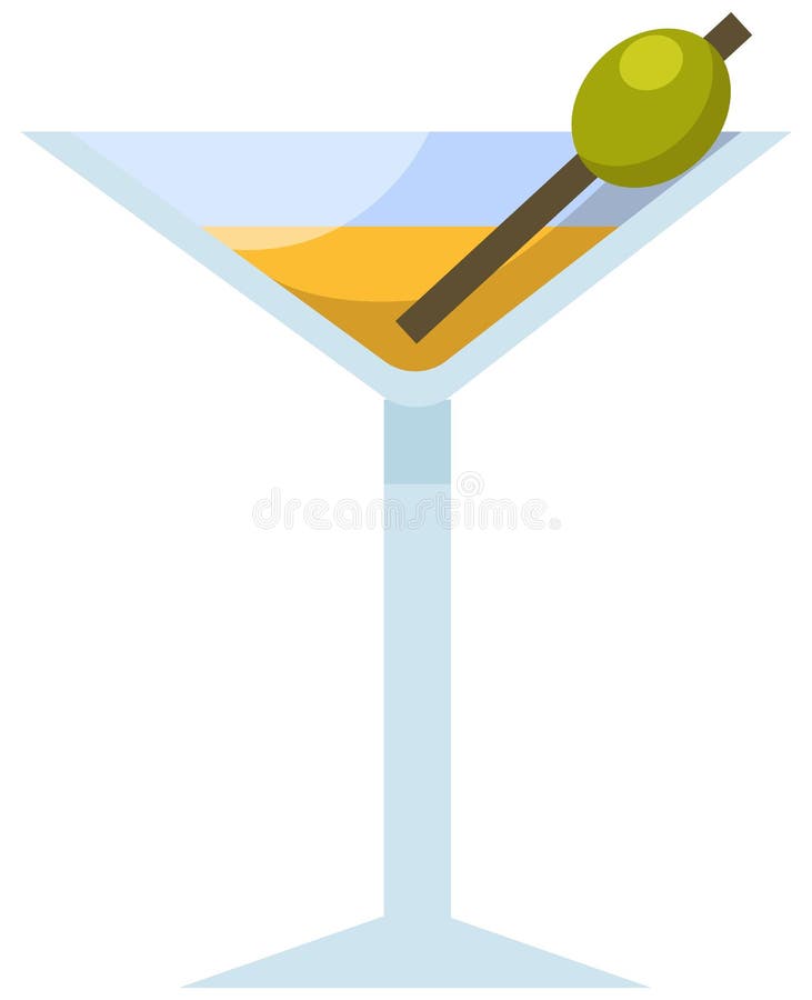 Illustration with Martini Cocktail Stock Vector - Illustration of ...