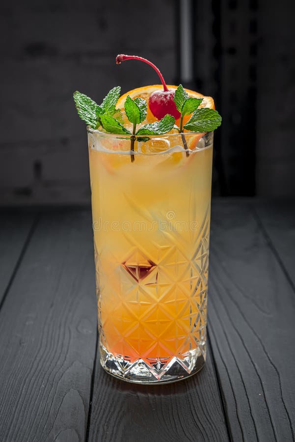 Alcoholic Cocktail with Orange Juice Stock Photo Image of fresh