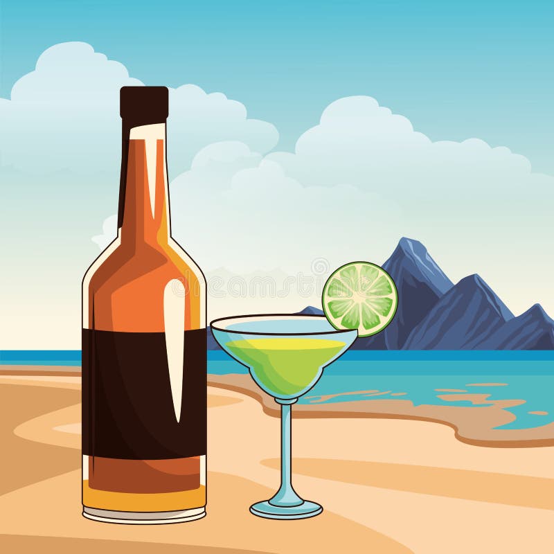 Alcoholic Drinks Beverages Cartoon Stock Vector Illustration of