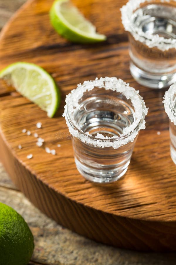 Alcoholic Tequila Shots with Lime Stock Photo Image of cold