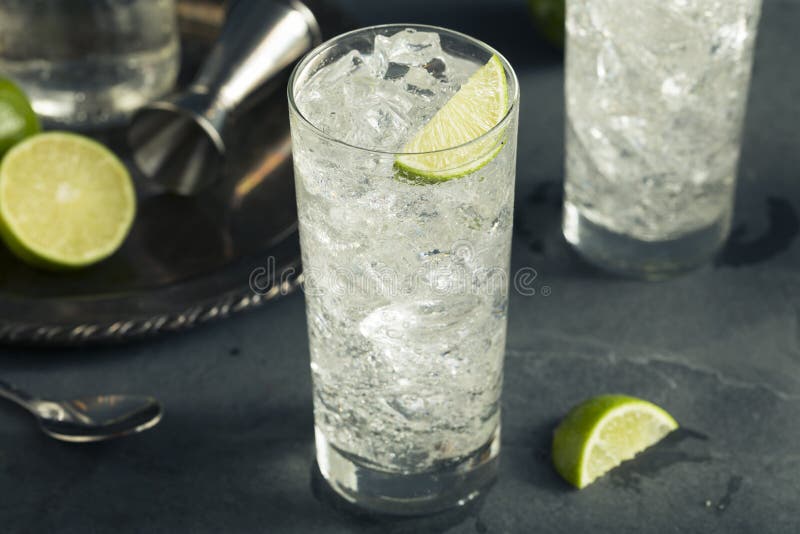 Vodka or Gin Tonic Cocktail Stock Photo Image of glass, garnish 12852180