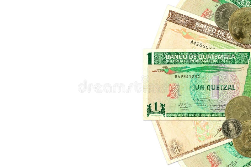 Alcune banconote e monete guatemalteche del quetzal immagine stock libera da diritti Alcune banconote e monete guatemalteche del quetzal immagine stock libera da diritti