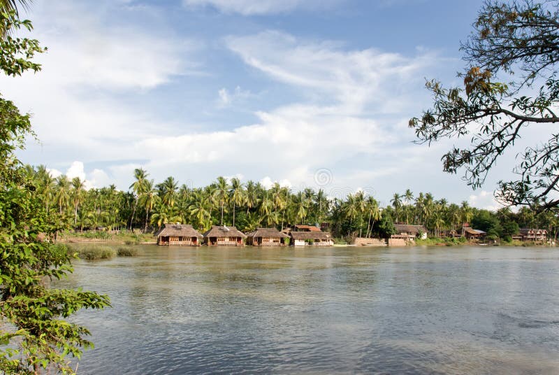 Beautiful asian river village landscape. Beautiful asian river village landscape