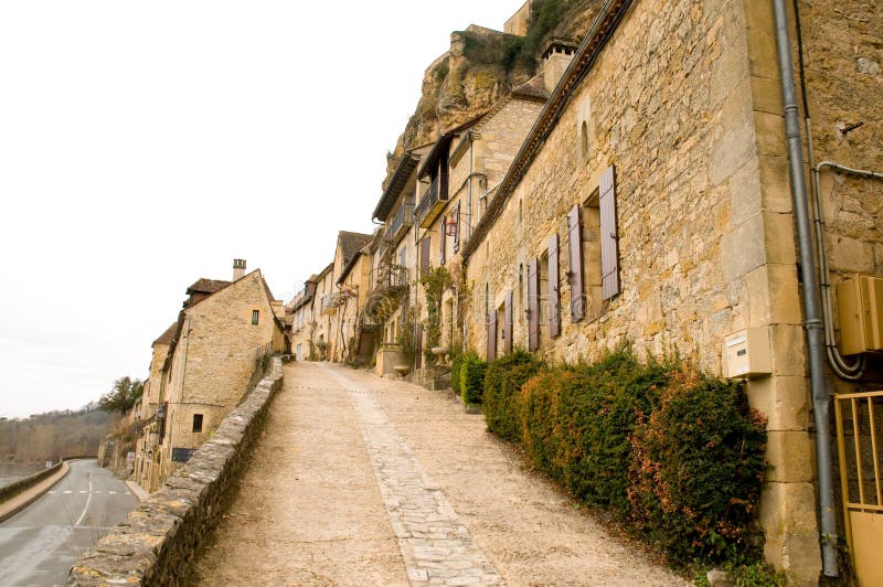 Beynac village overlooking the Dordogne river in france. Beynac village overlooking the Dordogne river in france