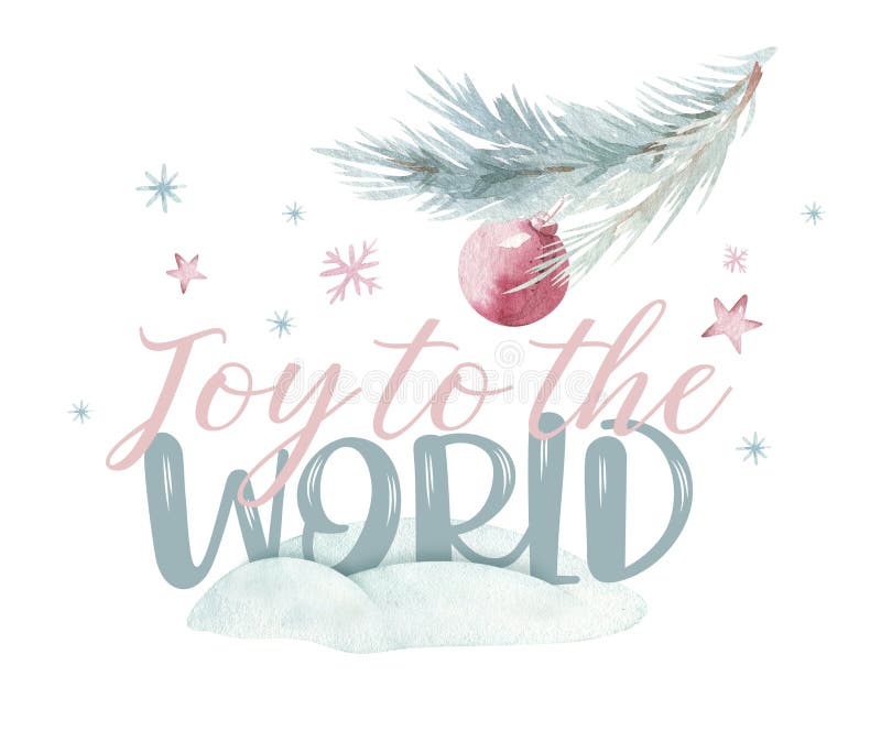 Alegria do Natal da aquarela à ilustração do mundo O sino de Natal e os chistmas alegres citam, molde para o projeto de ilustração royalty free Alegria do Natal da aquarela à ilustração do mundo O sino de Natal e os chistmas alegres citam, molde para o projeto de ilustração royalty free