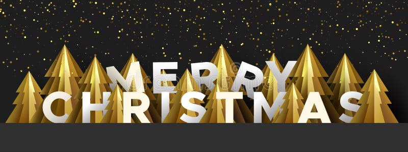 Alegría pancarta de Navidad cortada en pino ilustración del vector