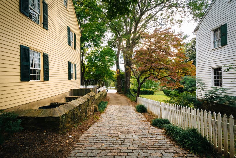 Brick alley and houses in Old Salem Historic District, in Winston-Salem, North Carolina. Brick alley and houses in Old Salem Historic District, in Winston-Salem, North Carolina.