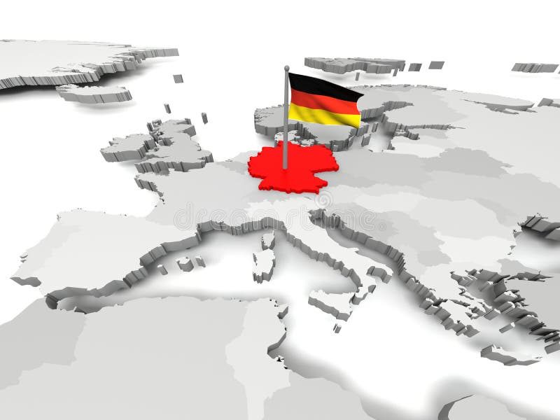 Alemania un mapa de Europa stock de ilustración. Ilustración de