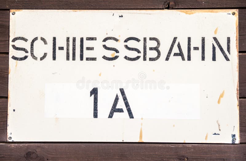 Alemán Schiessbahn; radio de tiro; fotos de archivo Alemán Schiessbahn; radio de tiro; fotos de archivo