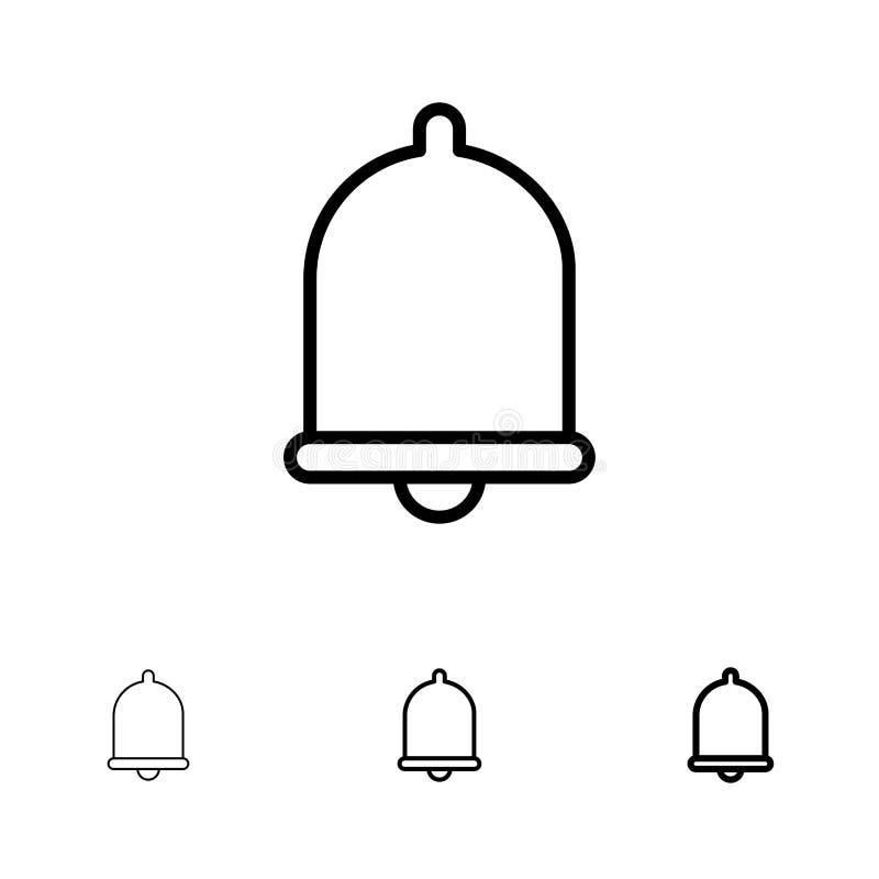 Alert, Bell, Notification, Sound Bold and Thin Black Line Icon Set