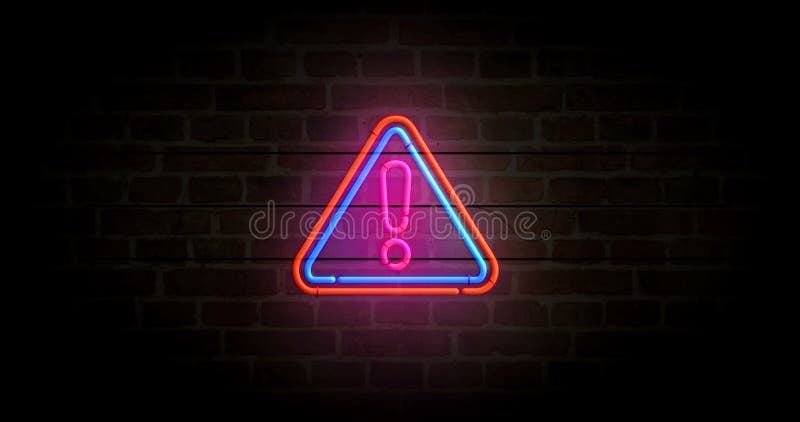 Alert neon on brick wall loop royalty free illustration