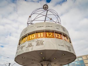 Alexanderplatz And World Time Clock In Berlin Editorial Photography 