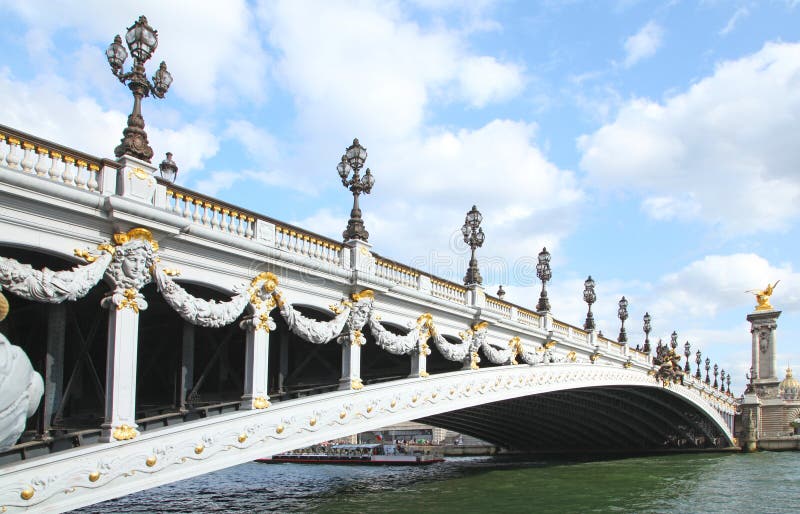 Alexandre III Bridge in Paris on the Seine River in Paris Stock Image ...