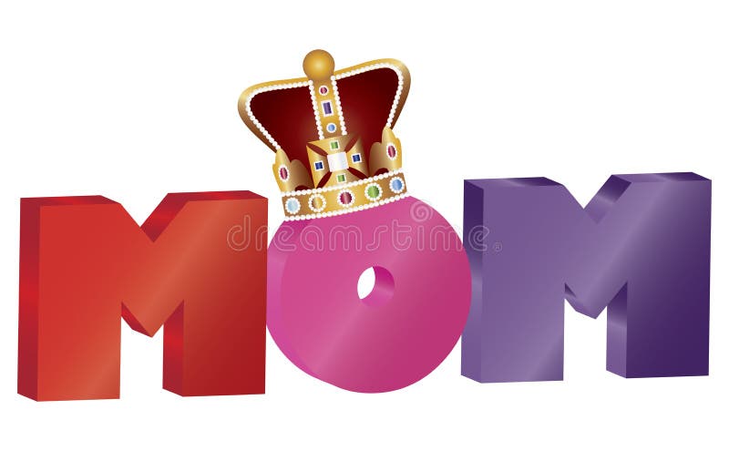 Alfabet för MAMMA för moderdag med kronaillustrationen stock illustrationer Alfabet för MAMMA för moderdag med kronaillustrationen stock illustrationer
