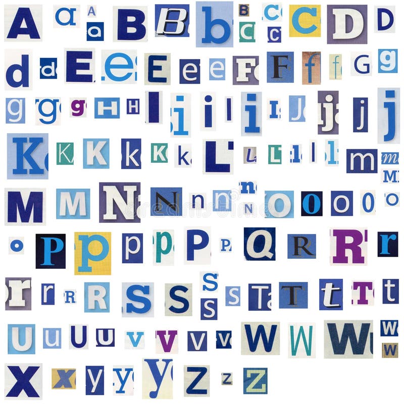 Alfabetbokstäver som göras av tidningen, tidskrift