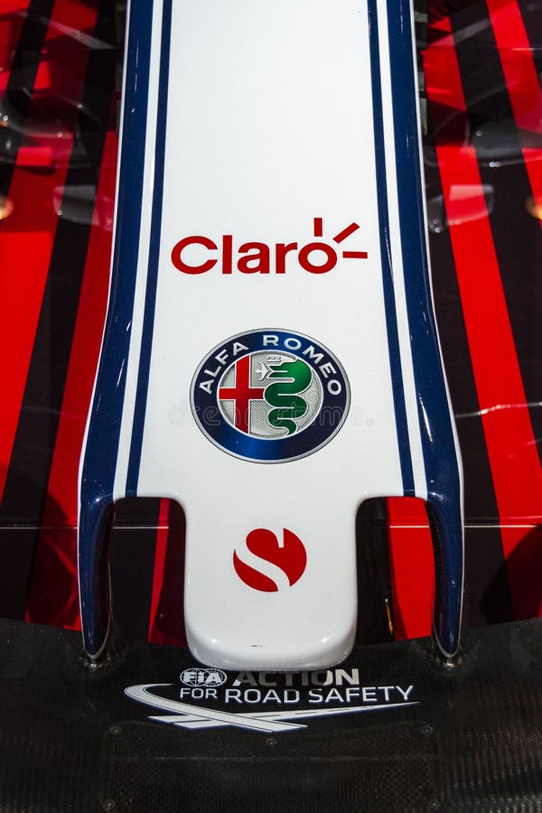 Alfabetisk Romeo Sauber Formula 1 bil royaltyfri bild Alfabetisk Romeo Sauber Formula 1 bil royaltyfri bild