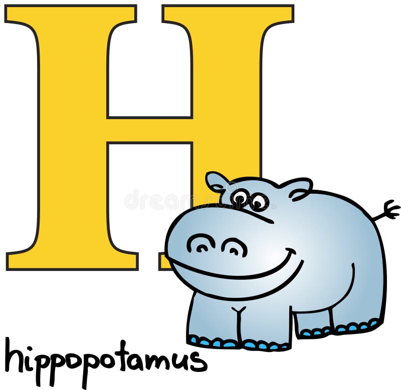 Alfabeto animal H (hipopótamo)